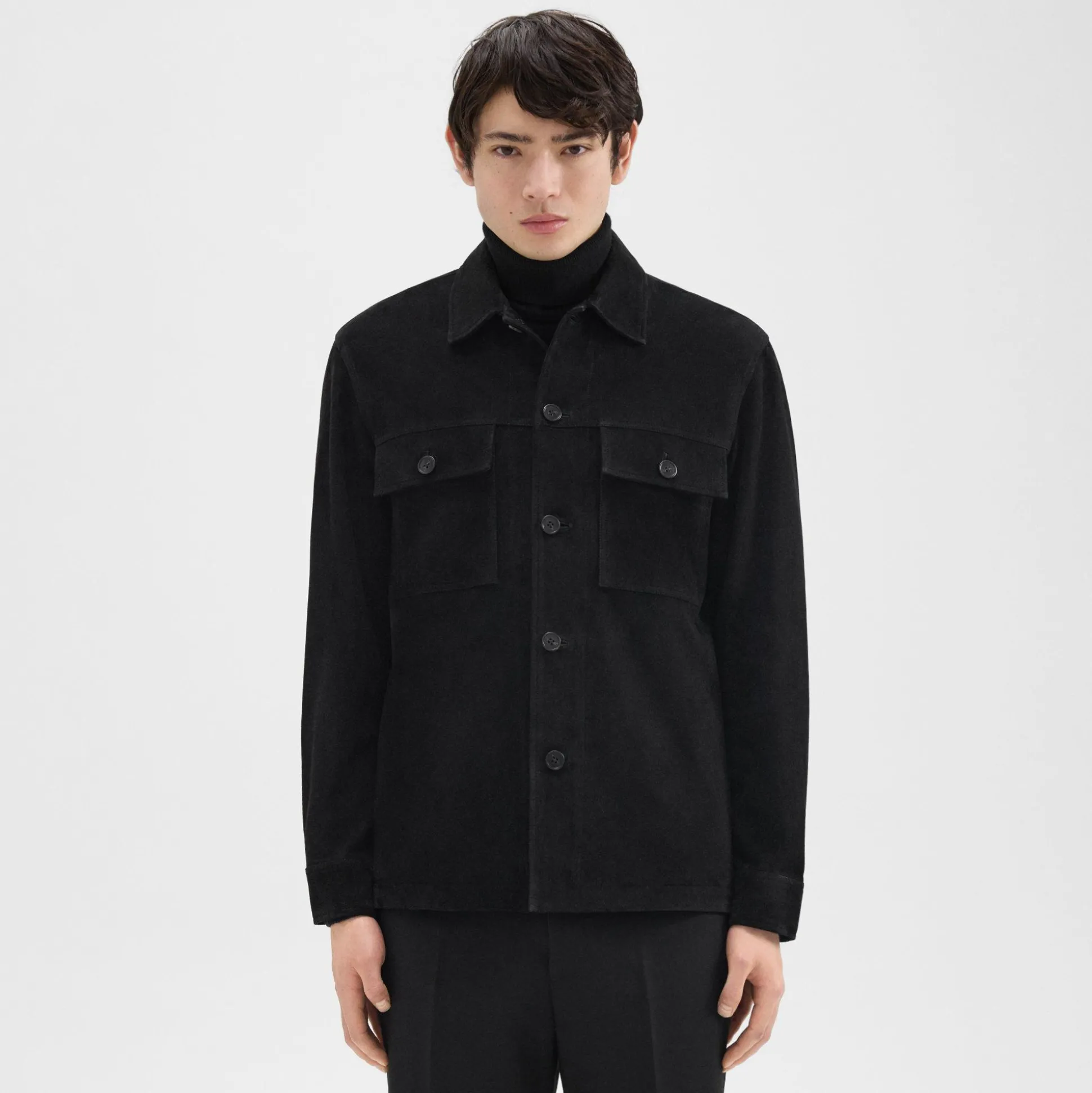 Theory Closson Military Jacket In Suede-Men Outerwear