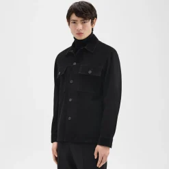 Theory Closson Military Jacket In Suede-Men Outerwear