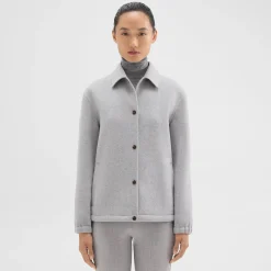 Theory Coaches Jacket In Double-Face Wool-Cashmere-Women Outerwear