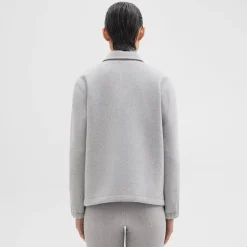 Theory Coaches Jacket In Double-Face Wool-Cashmere-Women Outerwear