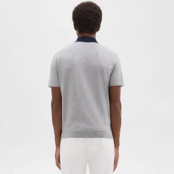 Theory Colorblock Polo Shirt In Light Bilen-Men T-shirts + Polos|Sweaters + Cardigans
