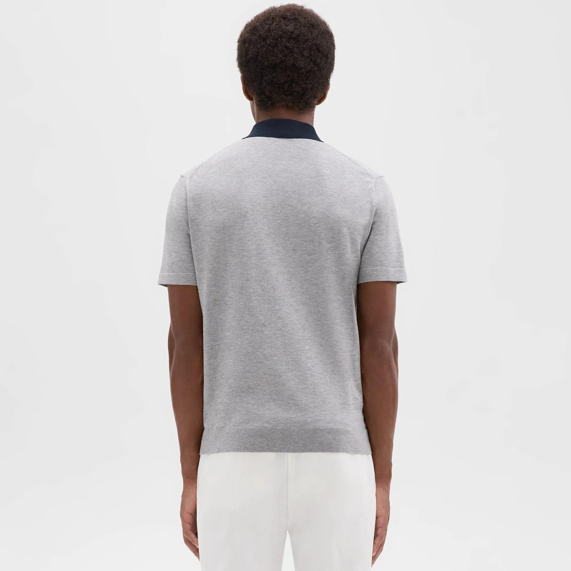 Theory Colorblock Polo Shirt In Light Bilen-Men T-shirts + Polos|Sweaters + Cardigans