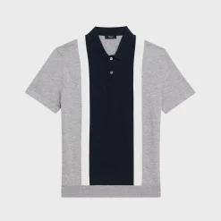 Theory Colorblock Polo Shirt In Light Bilen-Men T-shirts + Polos|Sweaters + Cardigans