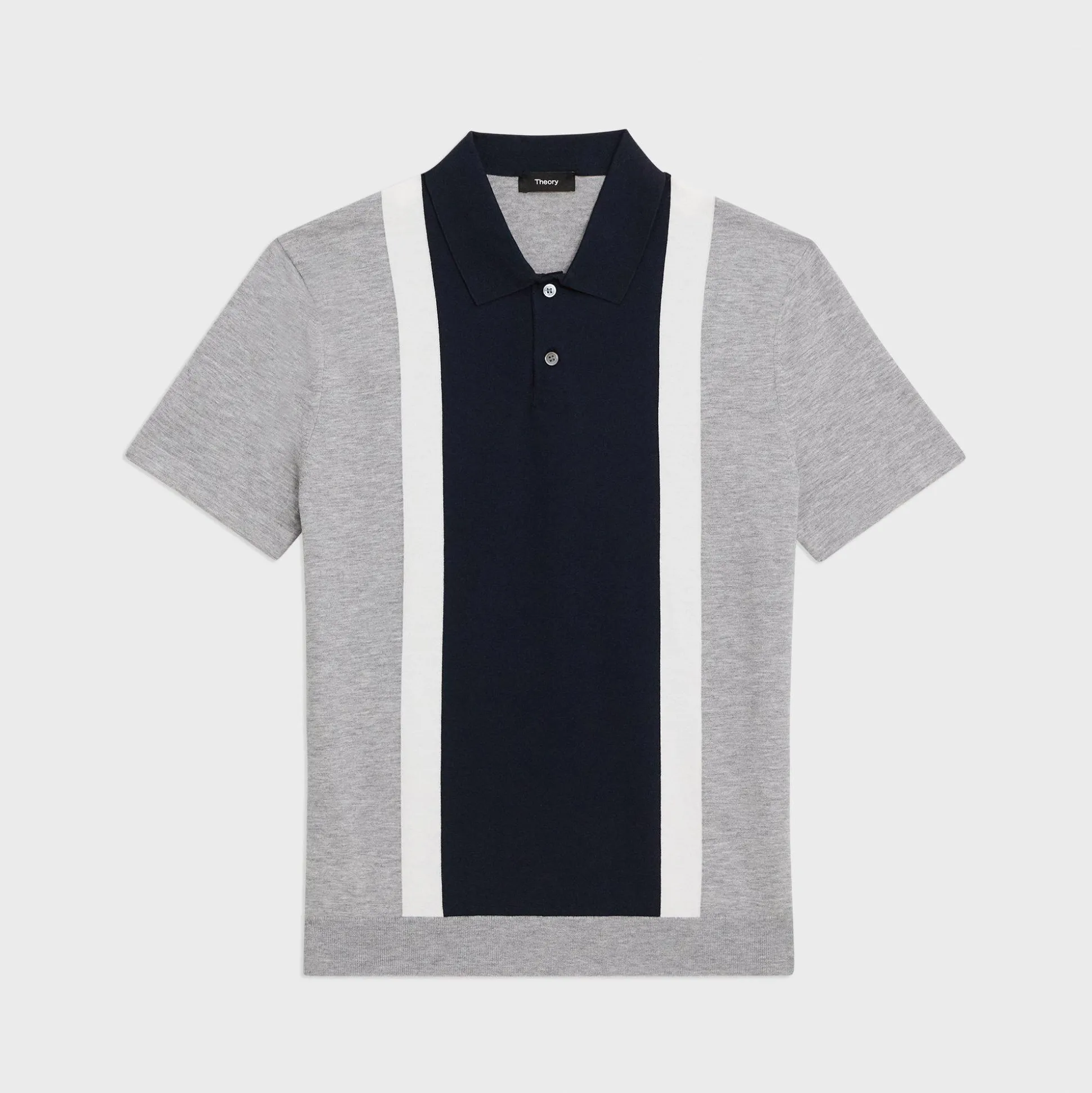 Theory Colorblock Polo Shirt In Light Bilen-Men T-shirts + Polos|Sweaters + Cardigans