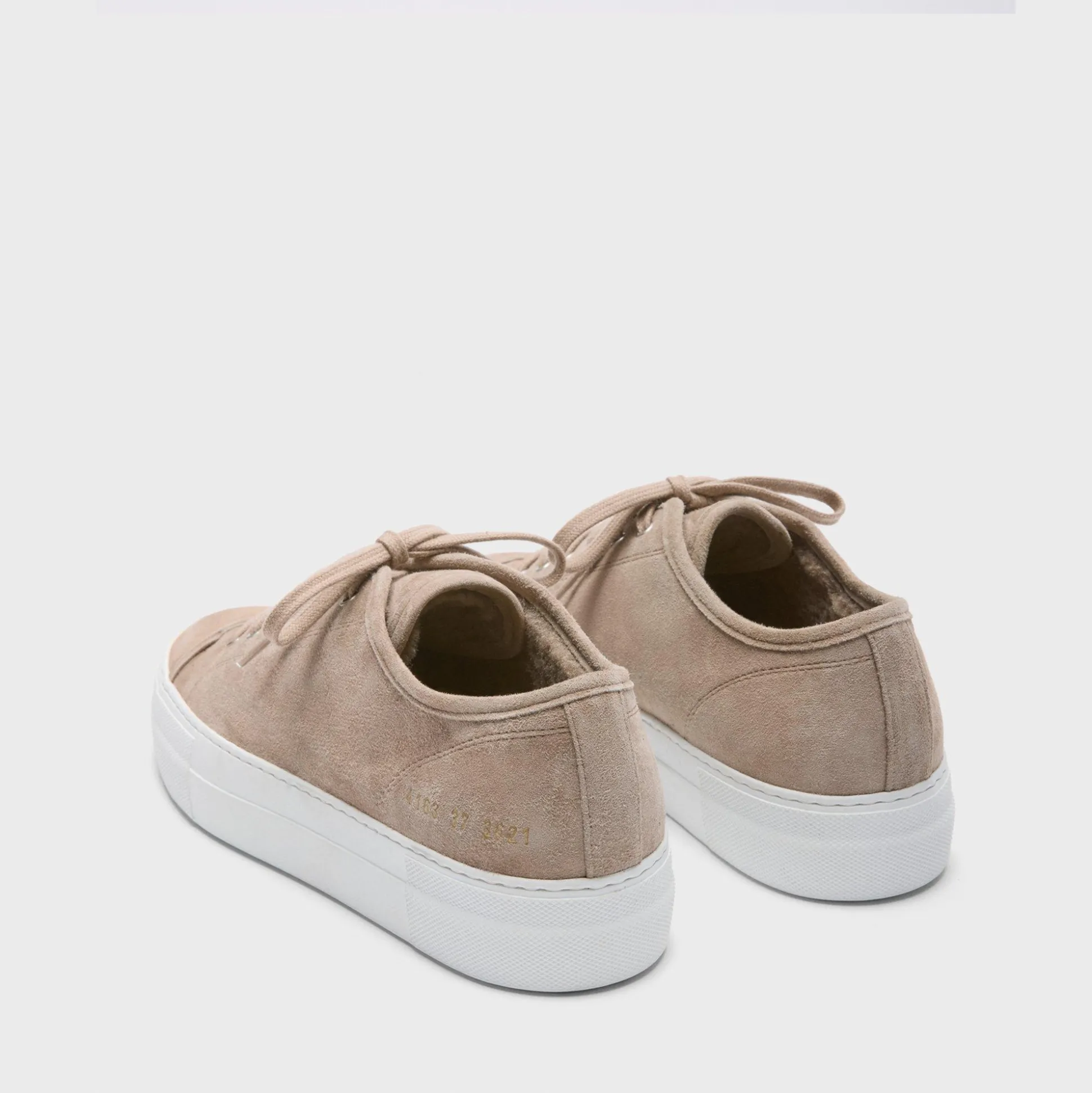 Theory Common Projects Women'S Tournament Shearling-Lined Low-Top Platform Sneakers-Women Shoes