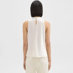 Theory Cowl Neck Top In Satin-Women Tops