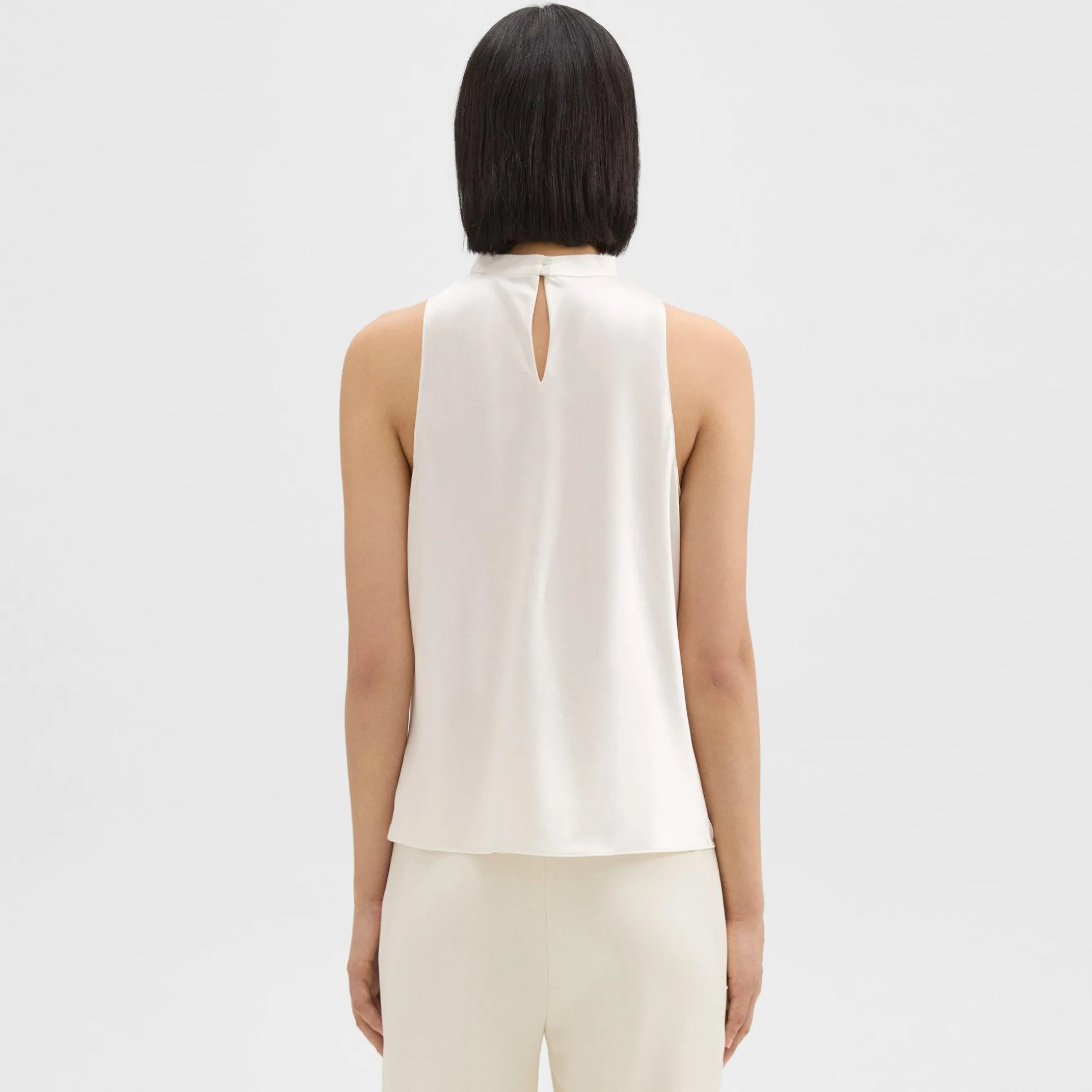 Theory Cowl Neck Top In Satin-Women Tops