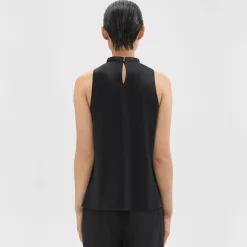 Theory Cowl Neck Top In Satin-Women Tops