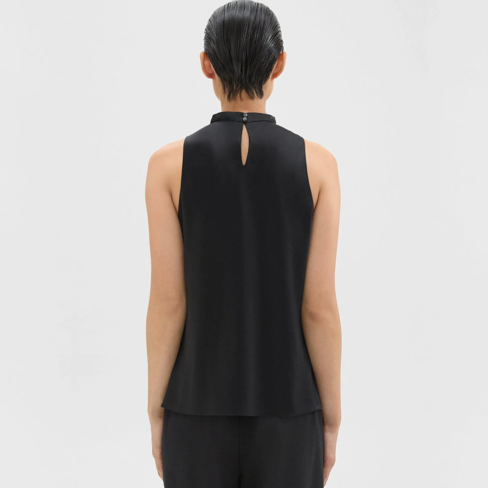 Theory Cowl Neck Top In Satin-Women Tops