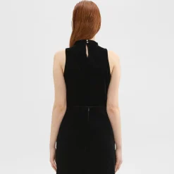 Theory Cowl Neck Top In Stretch Velvet-Women Tops