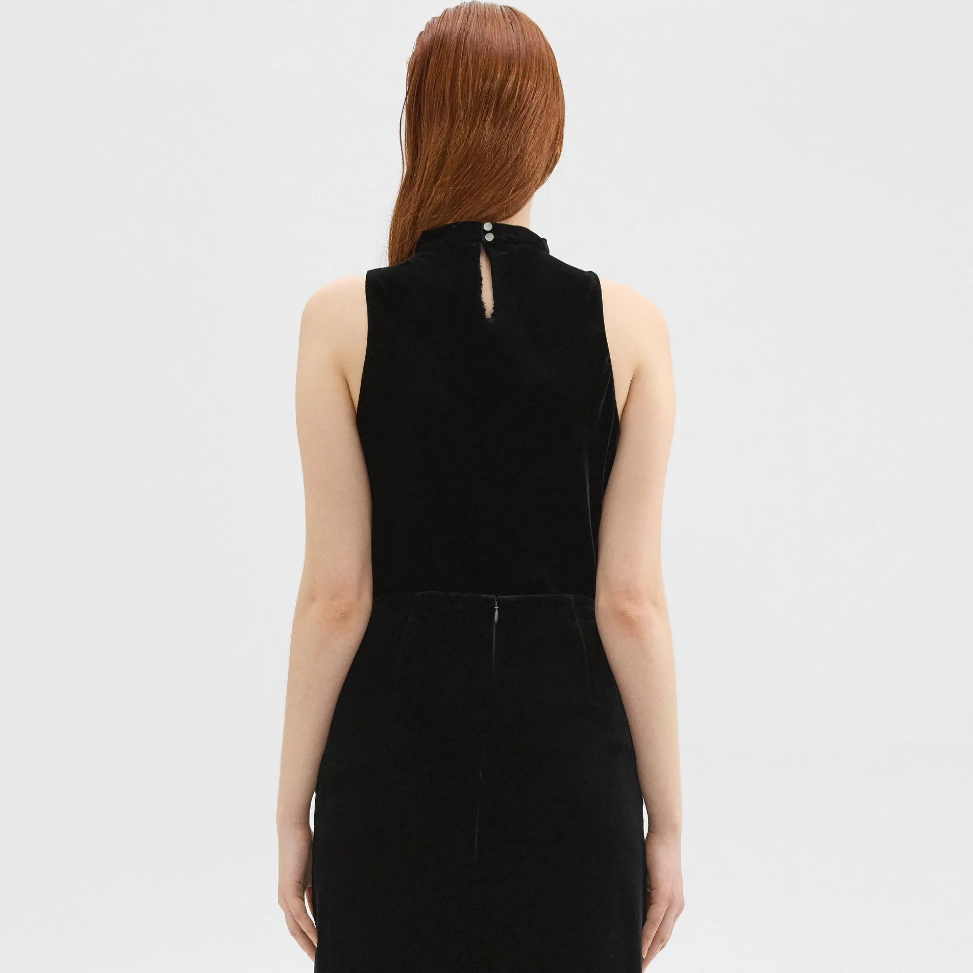 Theory Cowl Neck Top In Stretch Velvet-Women Tops