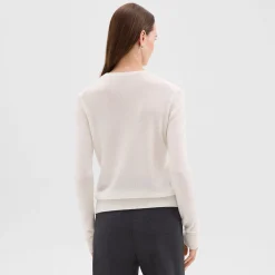 Theory Crewneck Sweater In Feather Cashmere-Women Sweaters + Cardigans