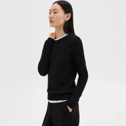 Theory Crewneck Sweater In Feather Cashmere-Women Sweaters + Cardigans