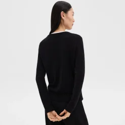 Theory Crewneck Sweater In Feather Cashmere-Women Sweaters + Cardigans
