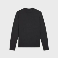 Theory Crewneck Sweater In Regal Wool-Men Sweaters + Cardigans