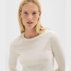 Theory Crewneck Sweater In Regal Wool-Women Sweaters + Cardigans