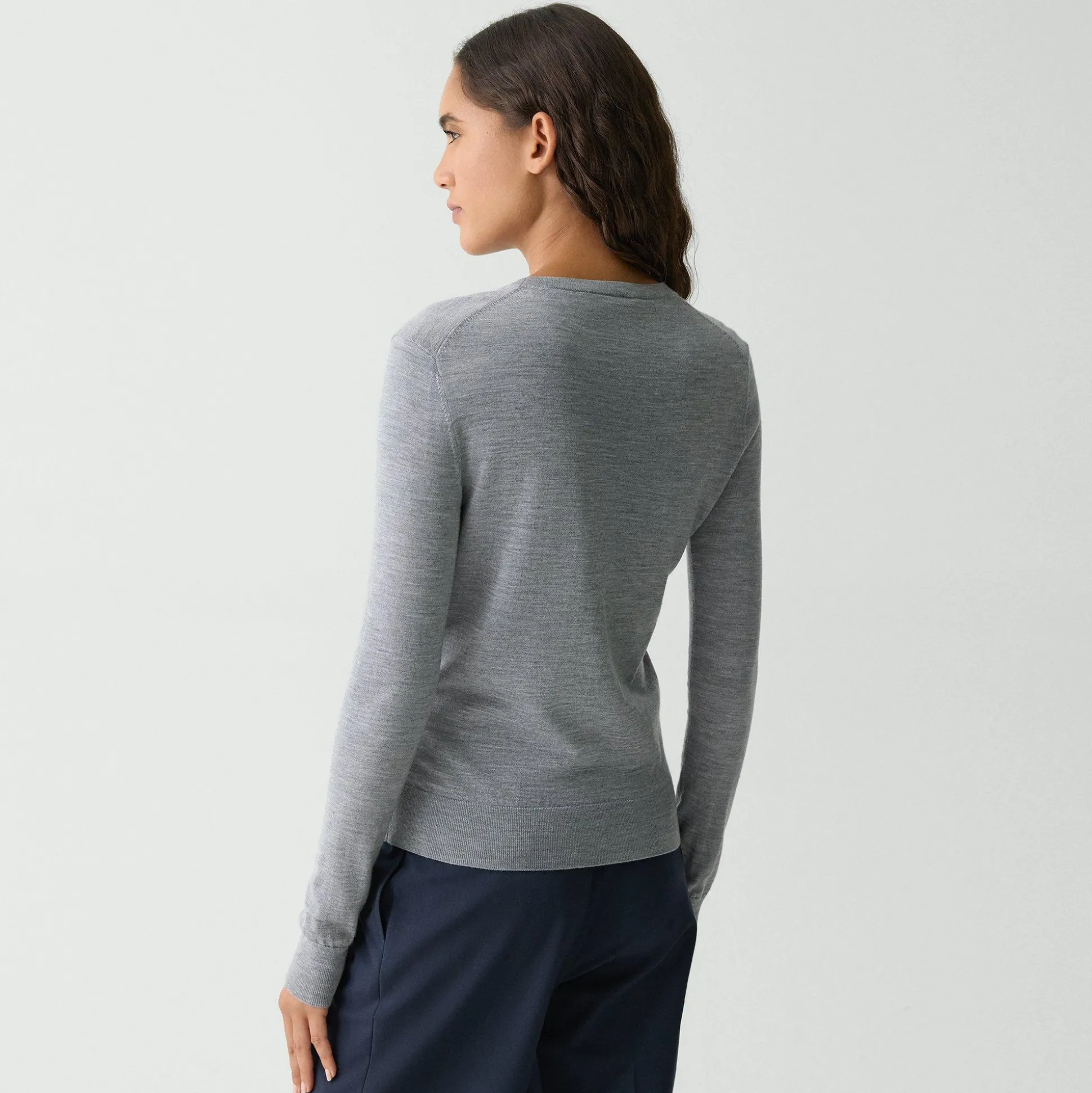 Theory Crewneck Sweater In Regal Wool-Women Sweaters + Cardigans