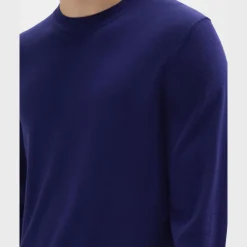 Theory Crewneck Sweater In Regal Wool-Men Sweaters + Cardigans