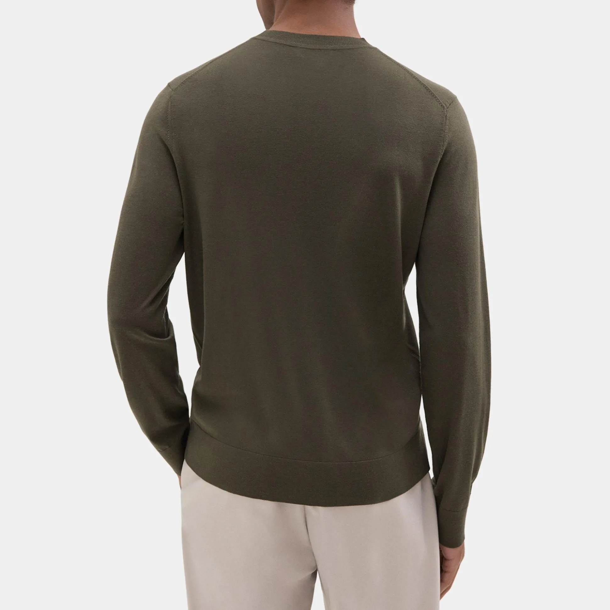 Theory Crewneck Sweater In Regal Wool-Men Sweaters + Cardigans