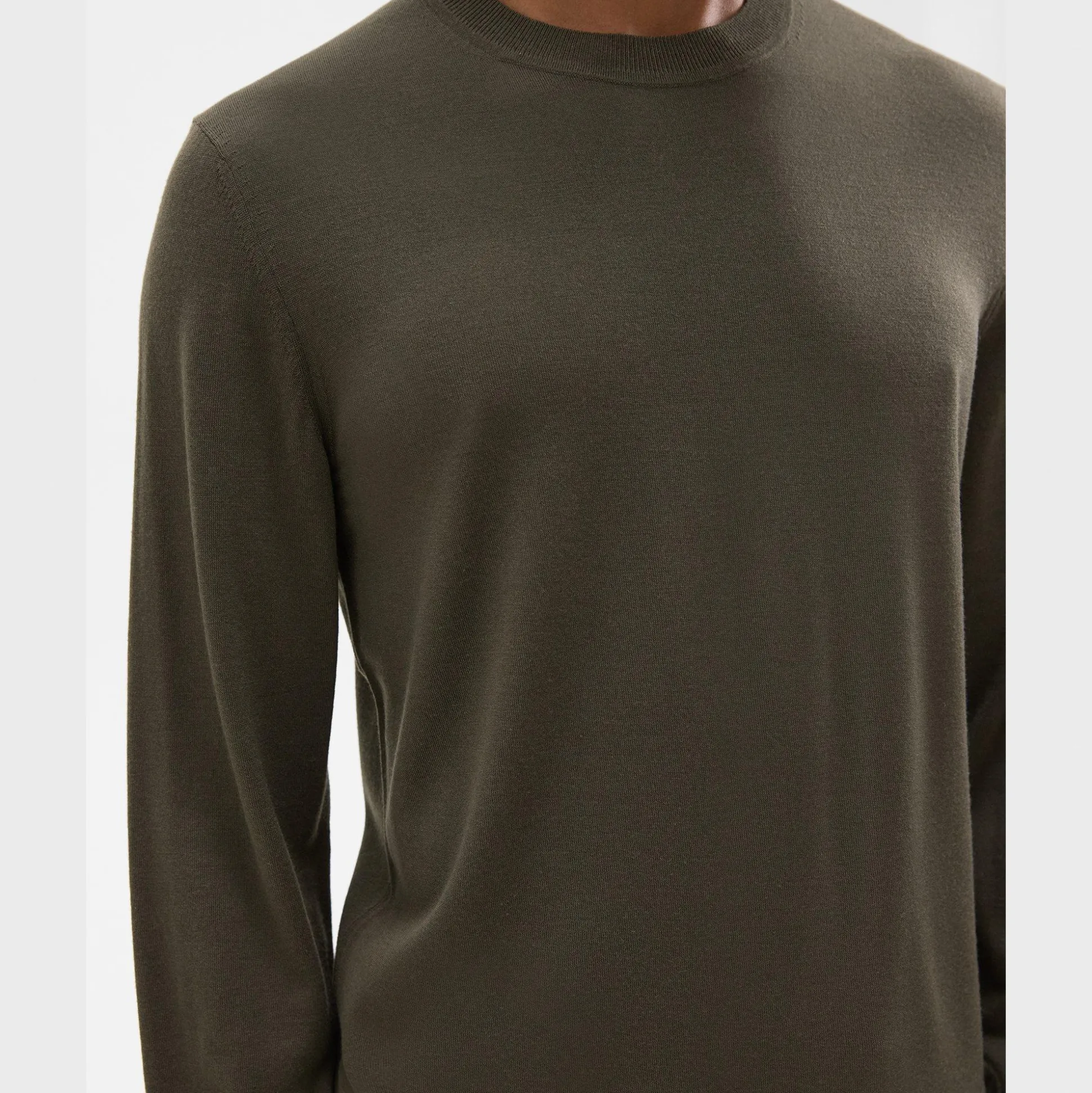 Theory Crewneck Sweater In Regal Wool-Men Sweaters + Cardigans