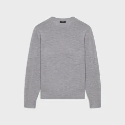 Theory Crewneck Sweater In Regal Wool-Men Sweaters + Cardigans