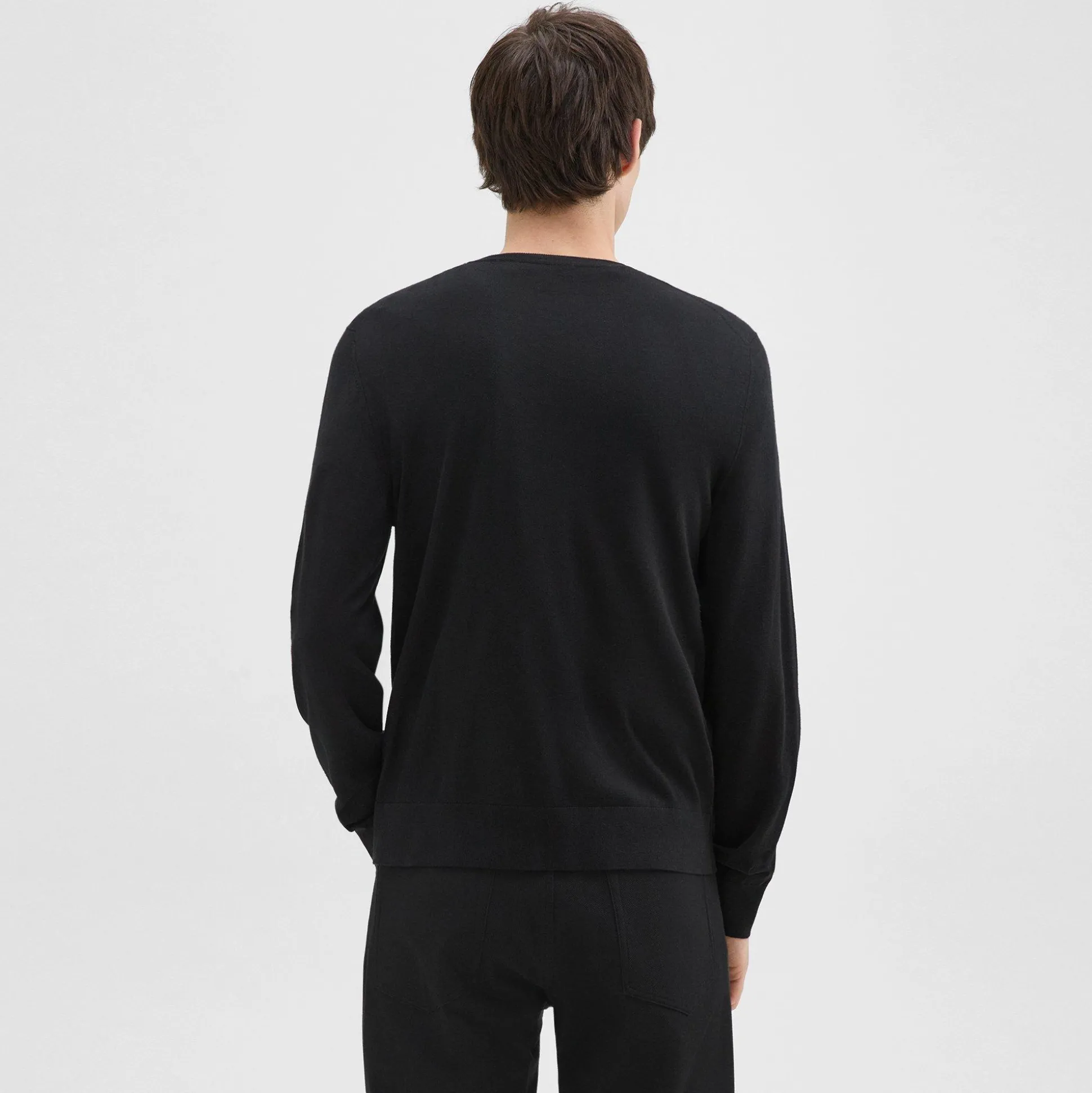 Theory Crewneck Sweater In Regal Wool-Men Sweaters + Cardigans