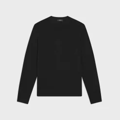 Theory Crewneck Sweater In Regal Wool-Men Sweaters + Cardigans