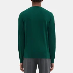 Theory Crewneck Sweater In Regal Wool-Men Sweaters + Cardigans