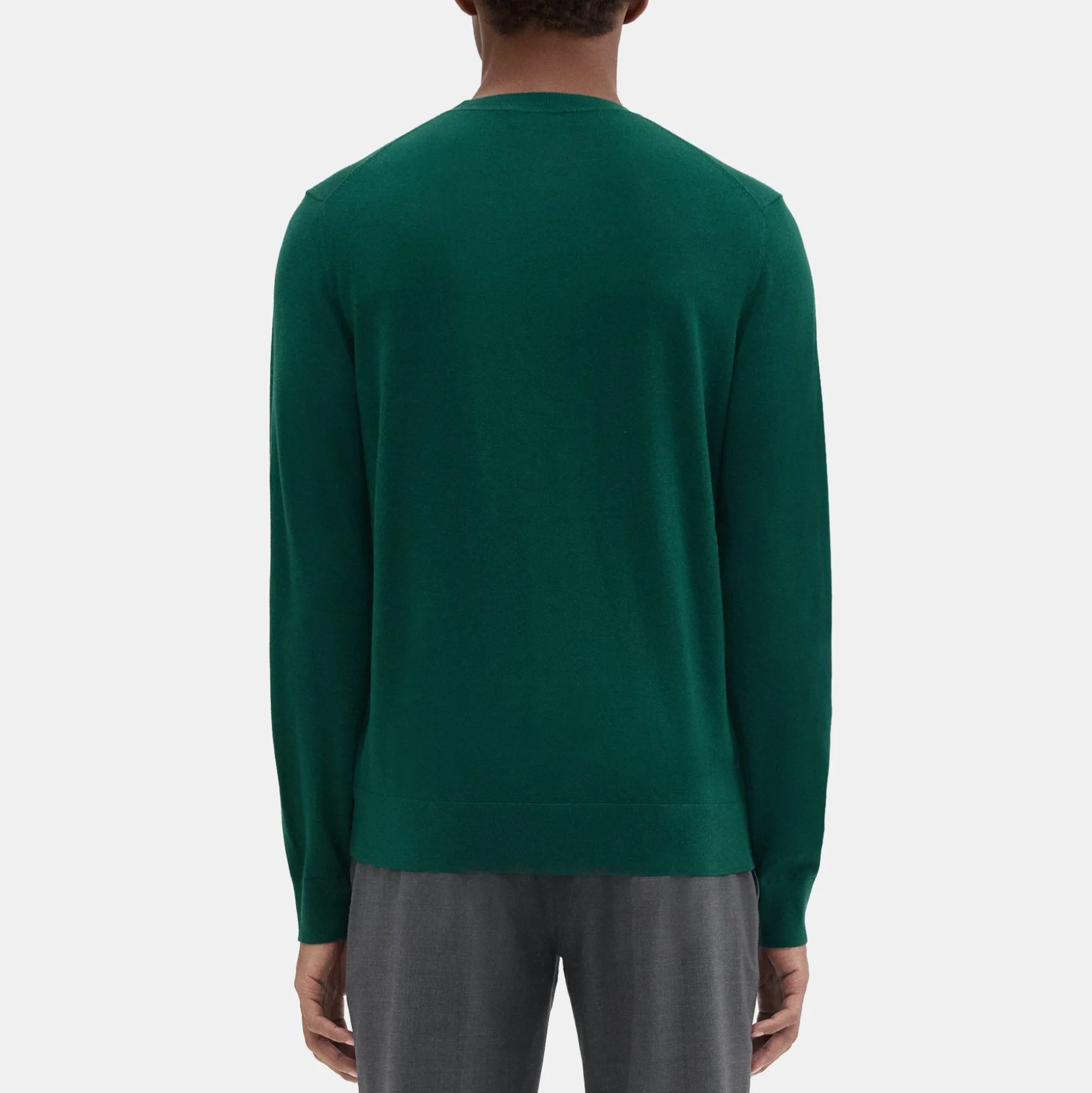 Theory Crewneck Sweater In Regal Wool-Men Sweaters + Cardigans