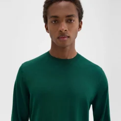 Theory Crewneck Sweater In Regal Wool-Men Sweaters + Cardigans