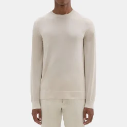 Theory Crewneck Sweater In Regal Wool-Men Sweaters + Cardigans