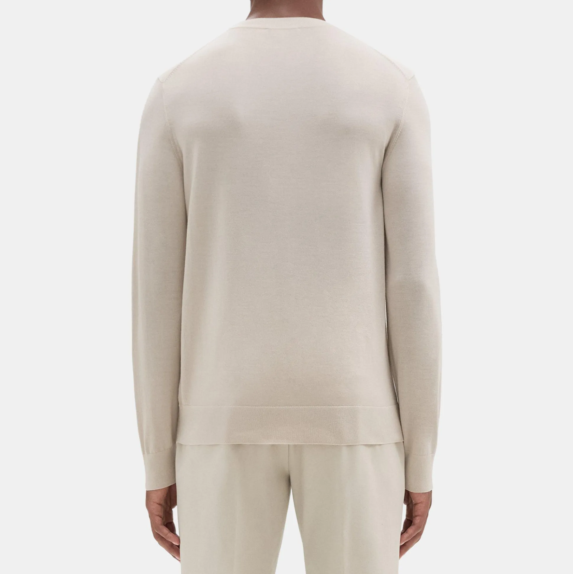 Theory Crewneck Sweater In Regal Wool-Men Sweaters + Cardigans