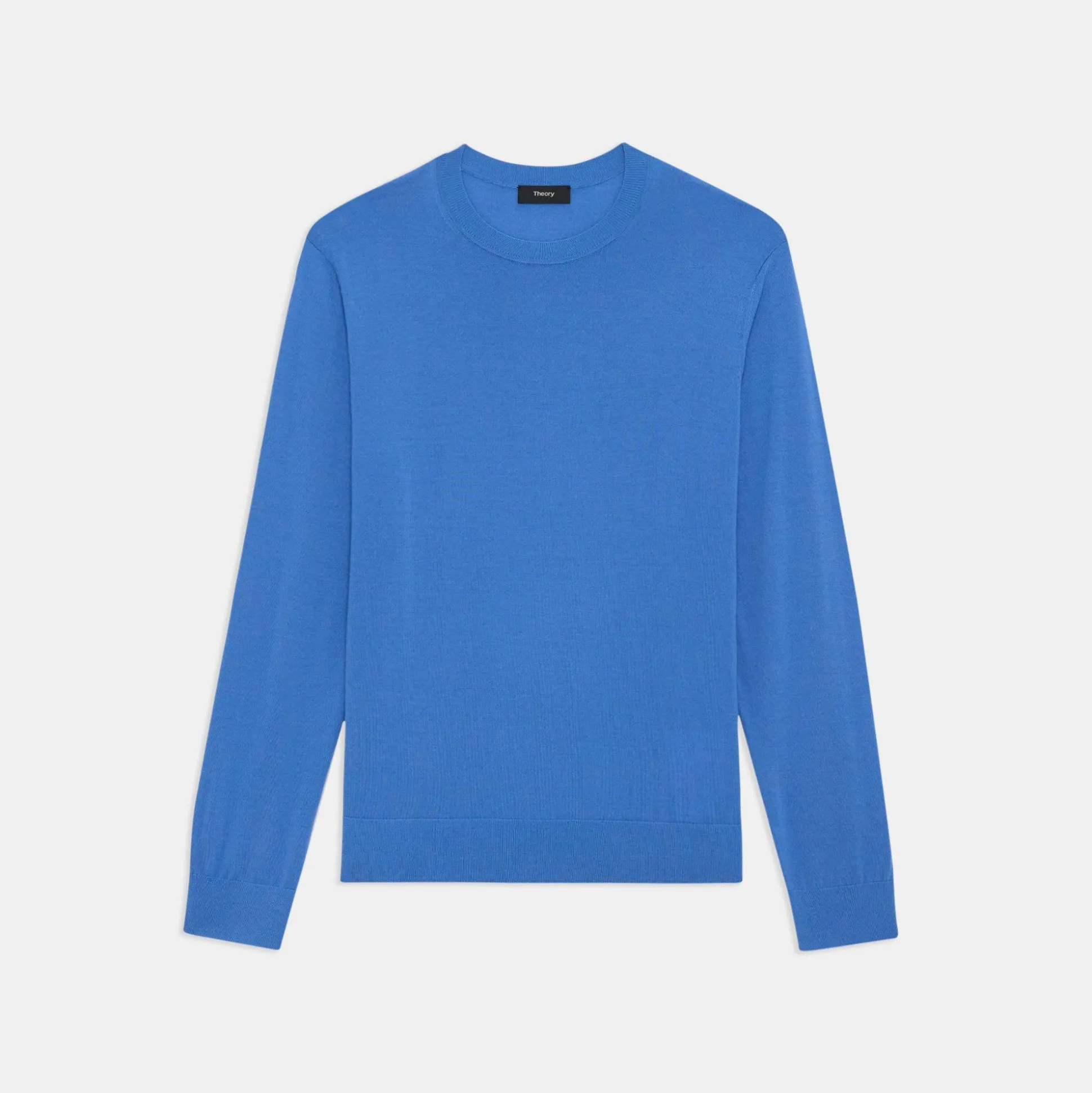 Theory Crewneck Sweater In Regal Wool-Men Sweaters + Cardigans