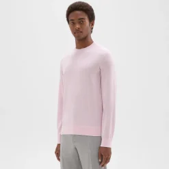 Theory Crewneck Sweater In Regal Wool-Men Sweaters + Cardigans