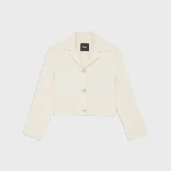 Theory Cropped Blazer In Double-Face Wool-Cashmere-Women Blazers + Jackets