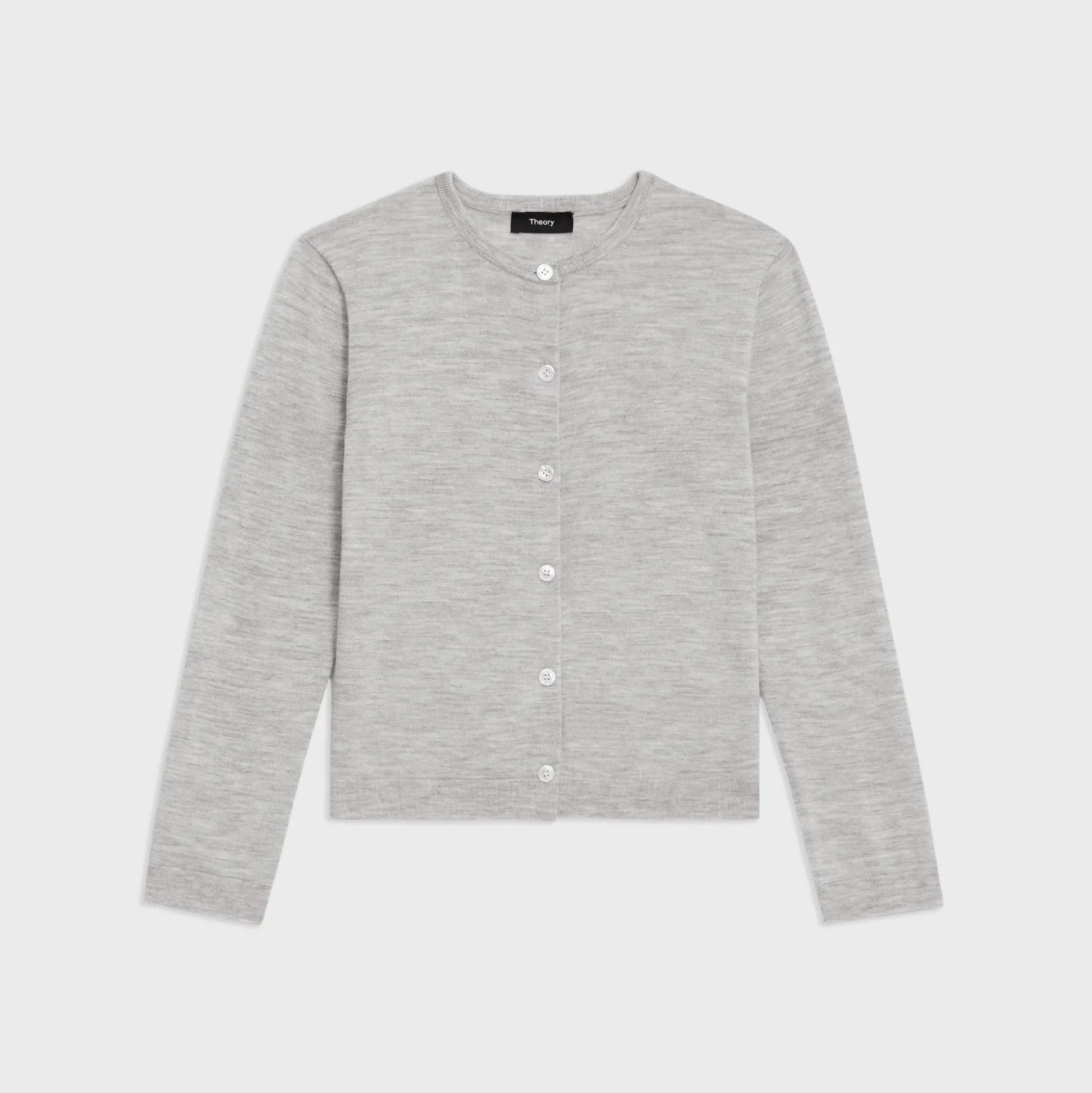 Theory Cropped Cardigan In Regal Wool-Women Sweaters + Cardigans