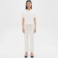 Theory Cropped Flare Pant In Crepe Knit-Women Pants