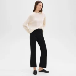 Theory Cropped Flare Pant In Crepe Knit-Women Pants