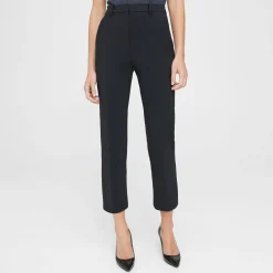 Theory Cropped High-Waist Pant In Precision Ponte-Women Pants