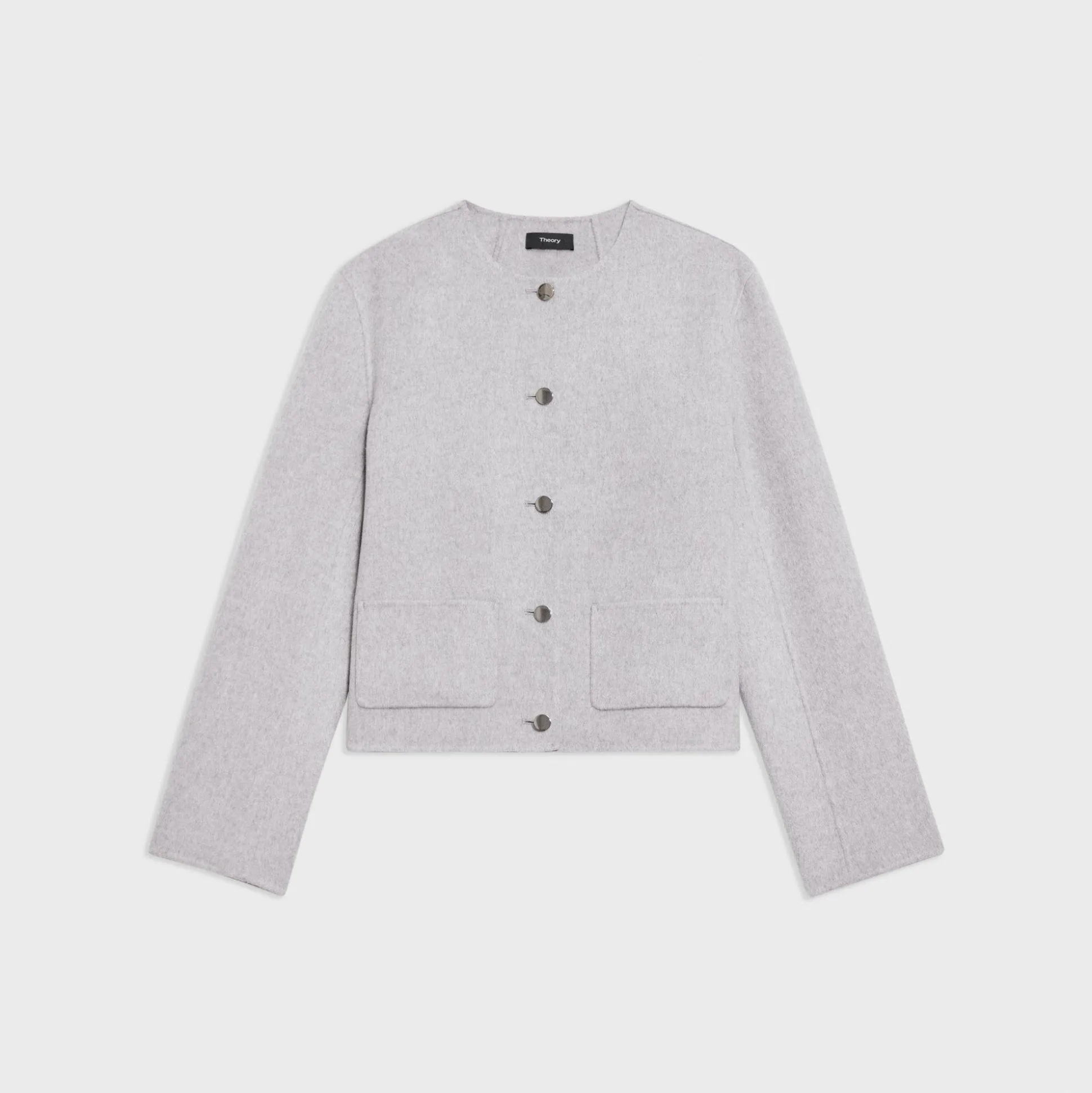 Theory Cropped Jacket In Double-Face Wool-Cashmere-Women Outerwear|Blazers + Jackets