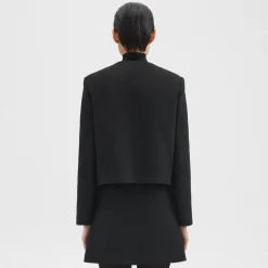 Theory Cropped Jacket In Wool-Blend Tweed-Women Blazers + Jackets