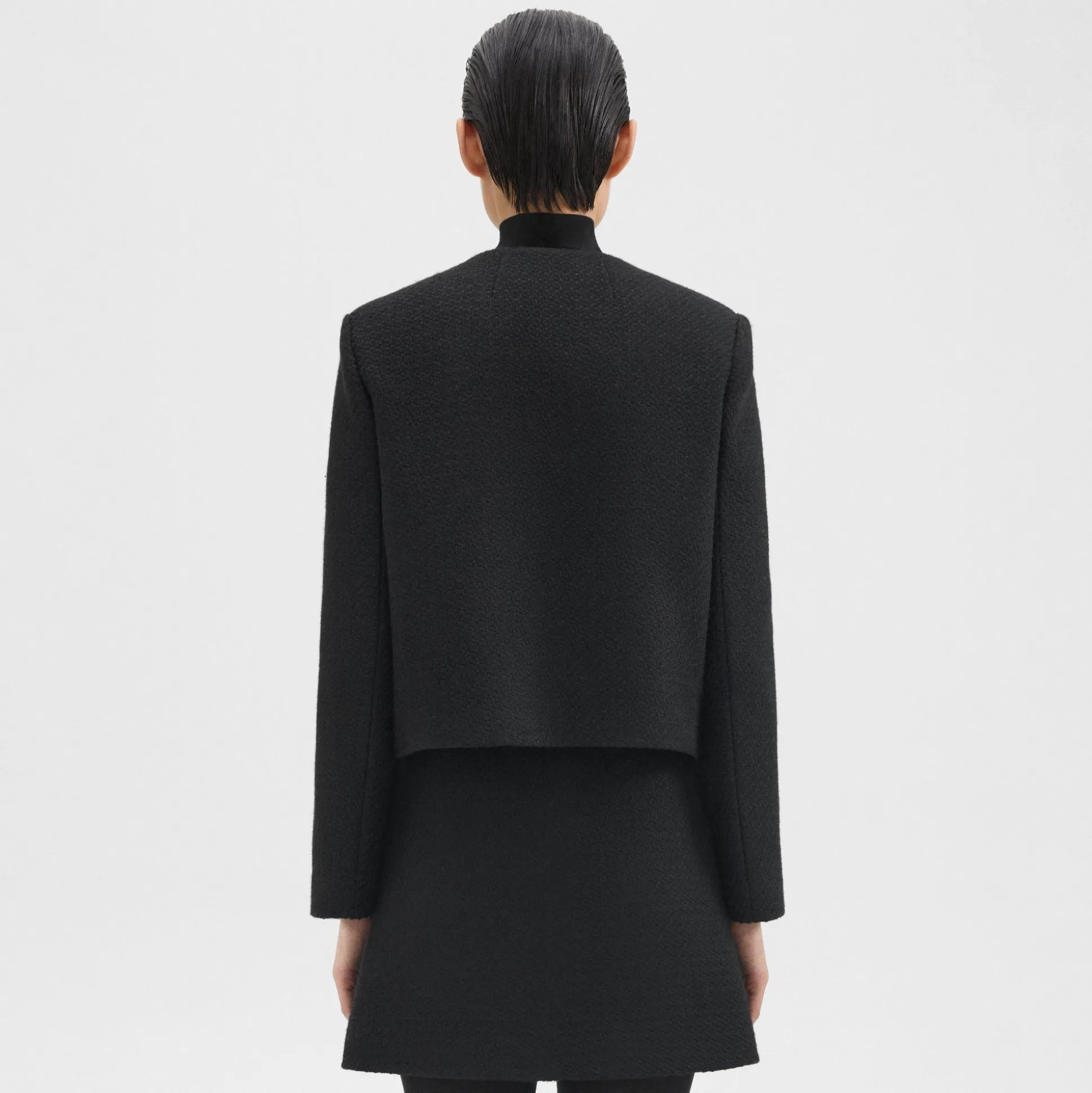 Theory Cropped Jacket In Wool-Blend Tweed-Women Blazers + Jackets
