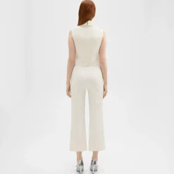 Theory Cropped Kick Pant In Double Weave-Women Pants