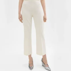 Theory Cropped Kick Pant In Double Weave-Women Pants