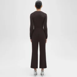 Theory Cropped Kick Pant In Double Weave-Women Suits|Pants