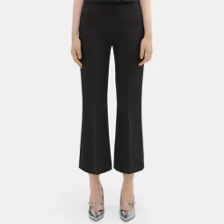 Theory Cropped Kick Pant In Double Weave-Women Suits|Pants