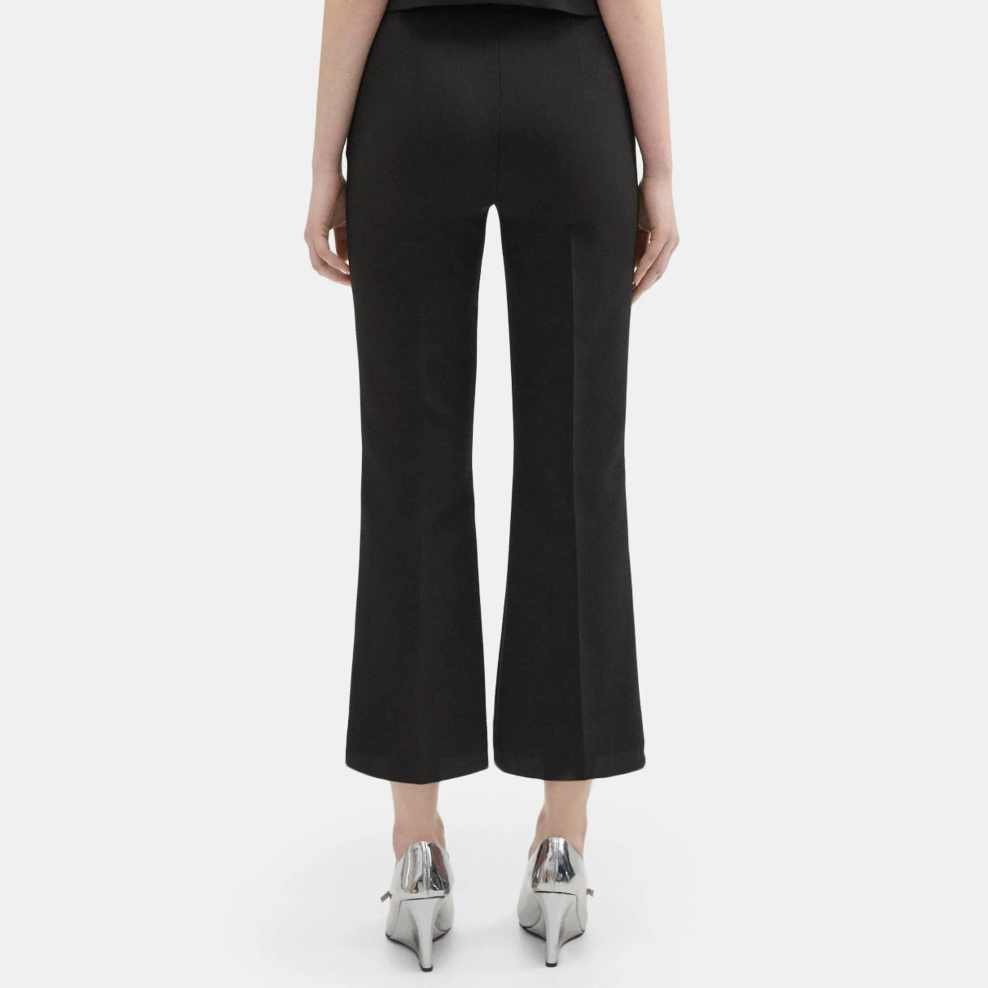 Theory Cropped Kick Pant In Double Weave-Women Suits|Pants
