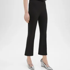 Theory Cropped Kick Pant In Double Weave-Women Suits|Pants