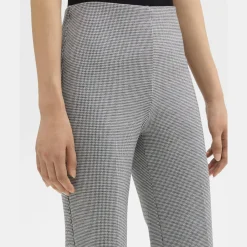 Theory Cropped Kick Pant In Houndstooth Jersey-Women Pants