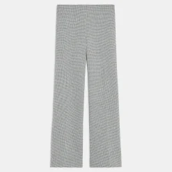 Theory Cropped Kick Pant In Houndstooth Jersey-Women Pants